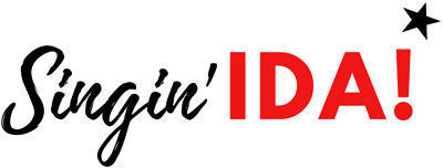 Schwarz-rotes Logo von Singin‘ IDA! – der Kinderchor in Hamburg