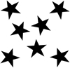 Sieben schwarze Stern-Symbole aus dem Logo von Singin‘ IDA! – der Kinderchor in Hamburg